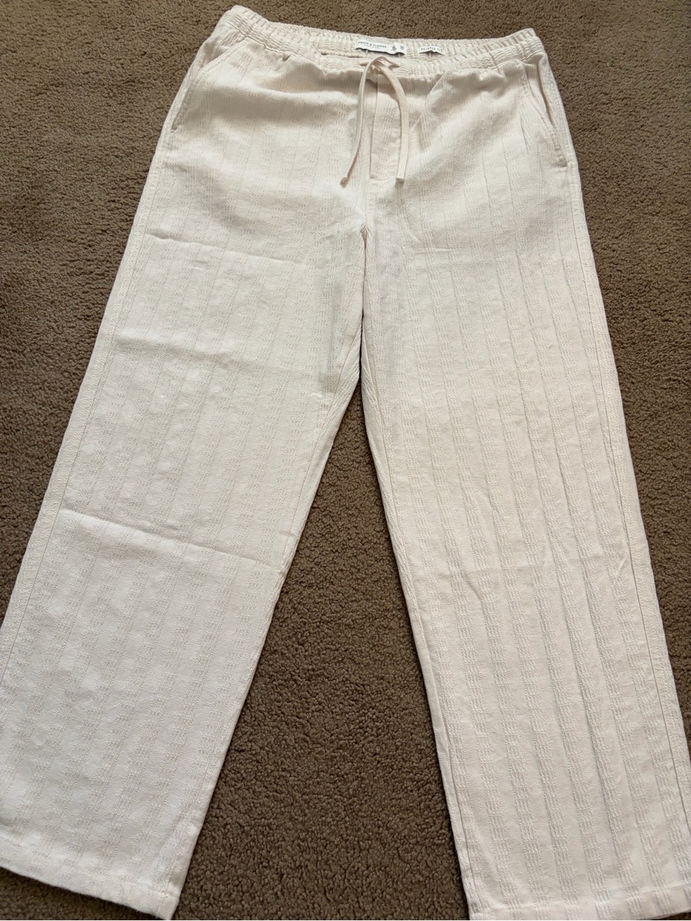 Denim & Flower Cream Knit Drawstring Joggers